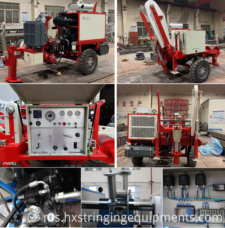 Cable stringing equipment hydraulic puller tensioner